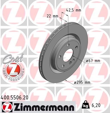 ZIMMERMANN Тормозной диск 400.5506.20