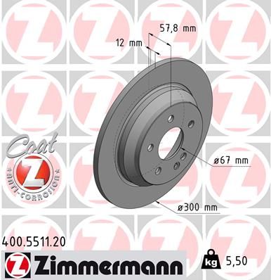 ZIMMERMANN Тормозной диск 400.5511.20