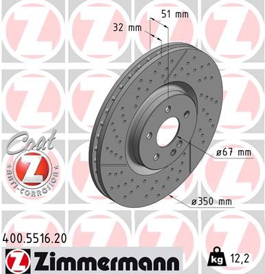 ZIMMERMANN Тормозной диск 400.5516.20