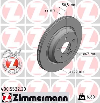 ZIMMERMANN Bremžu diski 400.5532.20