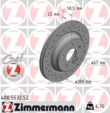 ZIMMERMANN Тормозной диск 400.5532.52