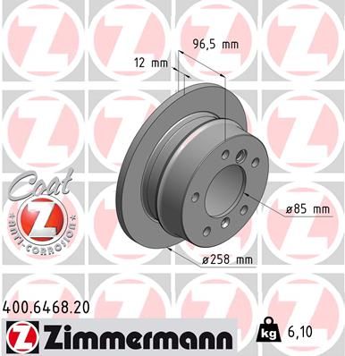 ZIMMERMANN Тормозной диск 400.6468.20