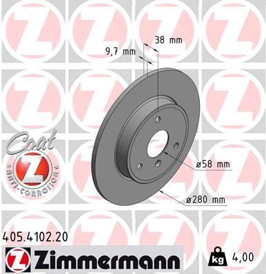 ZIMMERMANN Bremžu diski 405.4102.20