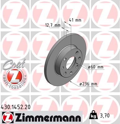 ZIMMERMANN Тормозной диск 430.1452.20