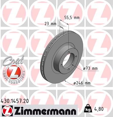 ZIMMERMANN Bremžu diski 430.1457.20