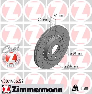 ZIMMERMANN Тормозной диск 430.1466.52