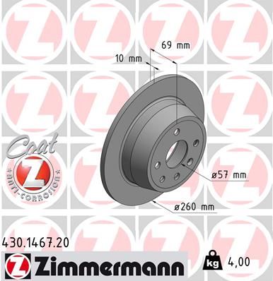 ZIMMERMANN Тормозной диск 430.1467.20