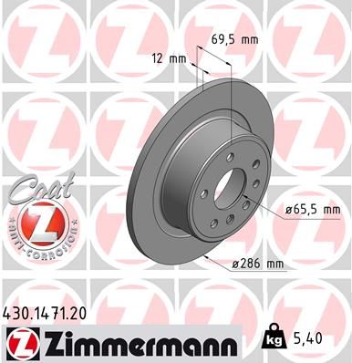 ZIMMERMANN Тормозной диск 430.1471.20