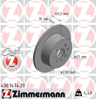 ZIMMERMANN Тормозной диск 430.1474.20