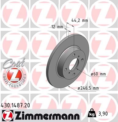 ZIMMERMANN Тормозной диск 430.1487.20