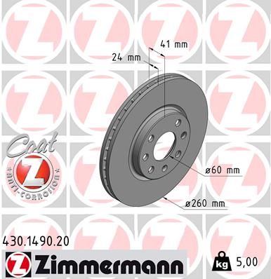 ZIMMERMANN Тормозной диск 430.1490.20