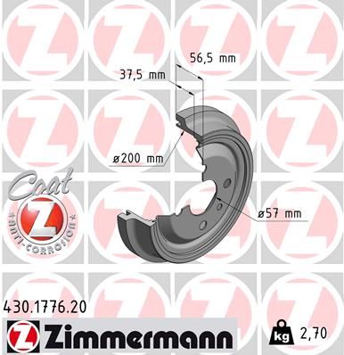 ZIMMERMANN Bremžu trumulis 430.1776.20