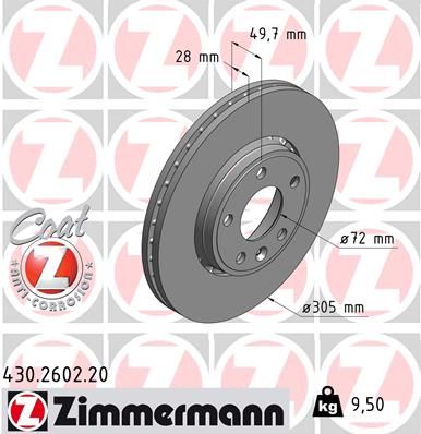 ZIMMERMANN Bremžu diski 430.2602.20