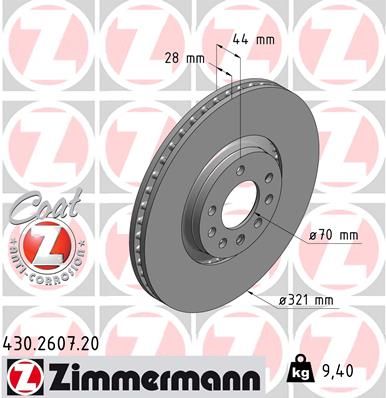 ZIMMERMANN Тормозной диск 430.2607.20