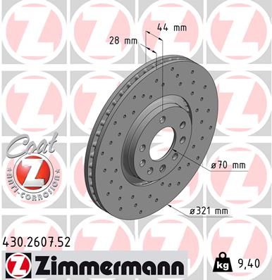 ZIMMERMANN Тормозной диск 430.2607.52