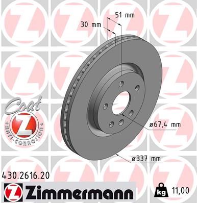 ZIMMERMANN Тормозной диск 430.2616.20