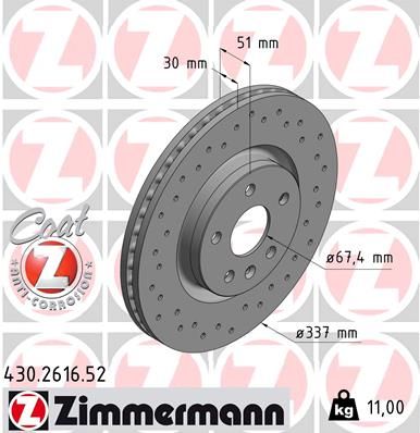 ZIMMERMANN Тормозной диск 430.2616.52