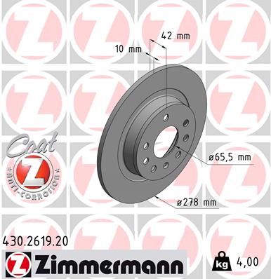 ZIMMERMANN Тормозной диск 430.2619.20