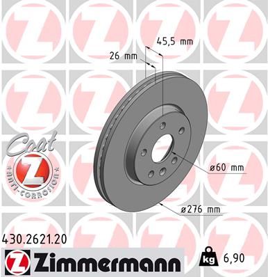 ZIMMERMANN Тормозной диск 430.2621.20