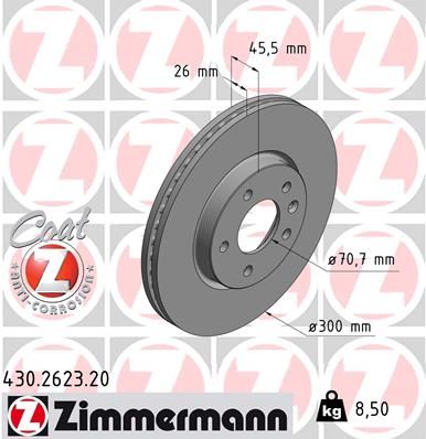 ZIMMERMANN Тормозной диск 430.2623.20