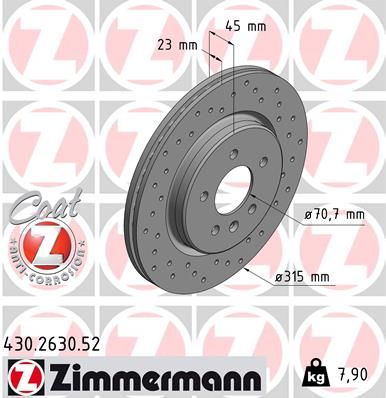 ZIMMERMANN Тормозной диск 430.2630.52