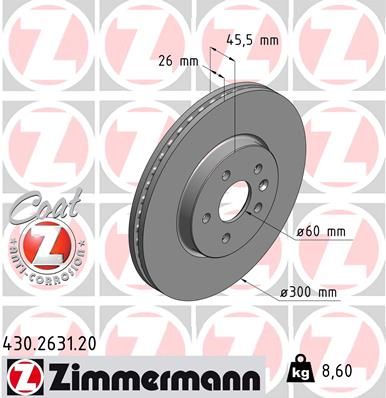 ZIMMERMANN Bremžu diski 430.2631.20