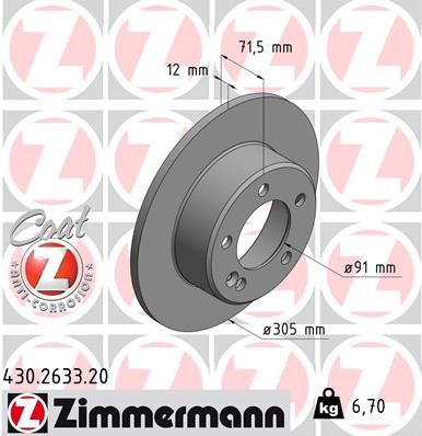 ZIMMERMANN Тормозной диск 430.2633.20
