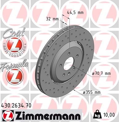 ZIMMERMANN Bremžu diski 430.2634.70