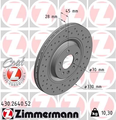 ZIMMERMANN Тормозной диск 430.2640.52