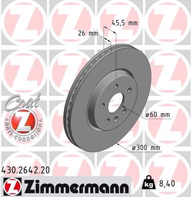 ZIMMERMANN Bremžu diski 430.2642.20
