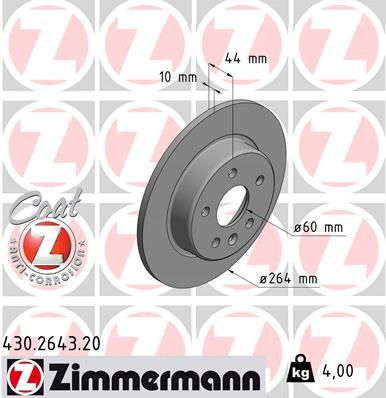 ZIMMERMANN Bremžu diski 430.2643.20