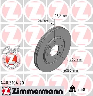 ZIMMERMANN Bremžu diski 440.3104.20