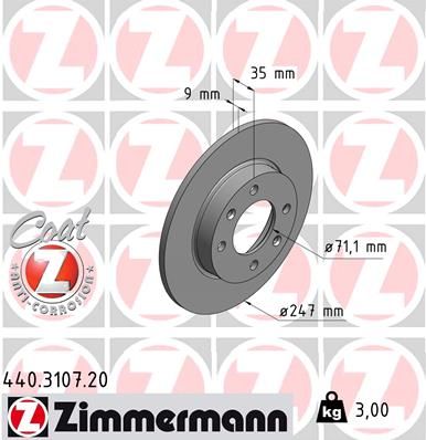 ZIMMERMANN Bremžu diski 440.3107.20