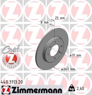 ZIMMERMANN Bremžu diski 440.3113.20