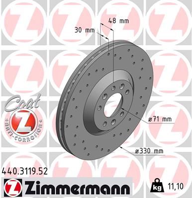 ZIMMERMANN Тормозной диск 440.3119.52