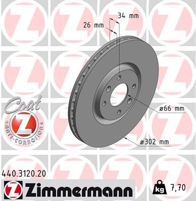 ZIMMERMANN Bremžu diski 440.3120.20