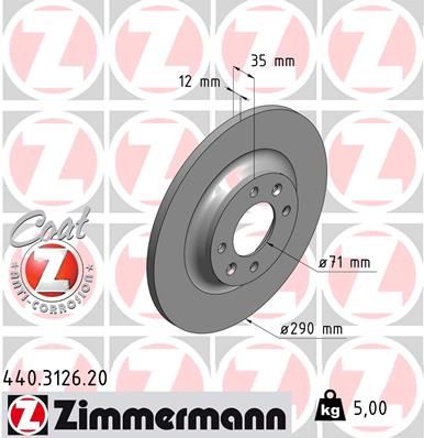 ZIMMERMANN Bremžu diski 440.3126.20