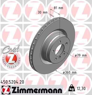 ZIMMERMANN Bremžu diski 450.5204.20