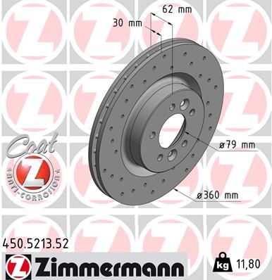 ZIMMERMANN Bremžu diski 450.5213.52