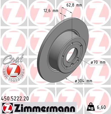 ZIMMERMANN Bremžu diski 450.5222.20