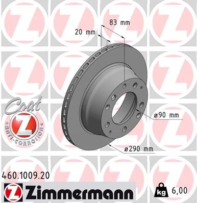 ZIMMERMANN Тормозной диск 460.1009.20