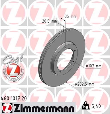 ZIMMERMANN Тормозной диск 460.1017.20