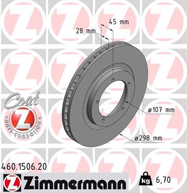 ZIMMERMANN Bremžu diski 460.1506.20