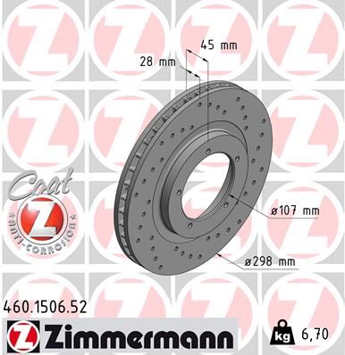 ZIMMERMANN Bremžu diski 460.1506.52