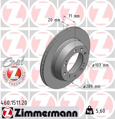 ZIMMERMANN Bremžu diski 460.1511.20