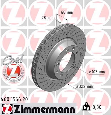 ZIMMERMANN Тормозной диск 460.1566.20