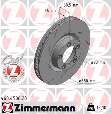 ZIMMERMANN Bremžu diski 460.4506.20