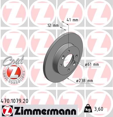 ZIMMERMANN Bremžu diski 470.1079.20