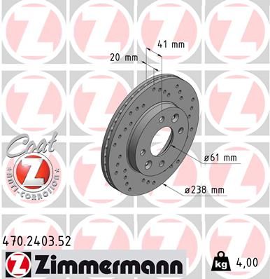 ZIMMERMANN Bremžu diski 470.2403.52