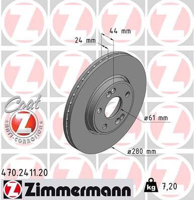 ZIMMERMANN Bremžu diski 470.2411.20